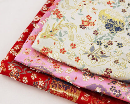 Japanese Brocade Fabric: Lucky Fish Jacquard Silk Rayon Blend (59" Width)