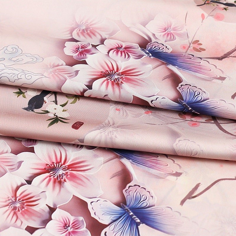 Floral Botanical Print Fabric: Polyester Spandex Blend, 59" Wide - Poppylollipop