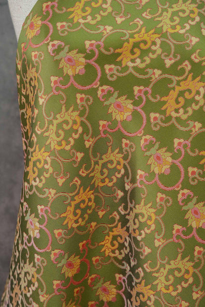 Oriental Brocade Jacquard Fabric, Classic Sichuan Weaving for Clothing & Crafts, 60"Wide
