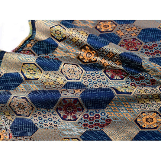 Handmade Embroidered Brocade Fabric: Tibetan Robes, Shrines (29.5"W)