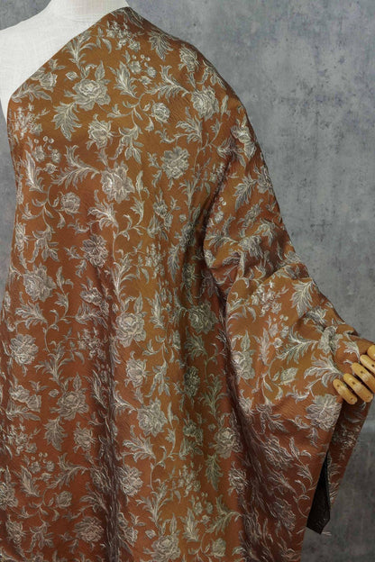 Tissu brocart jacquard tissé à motif floral en relief 3D de luxe, design européen, largeur 63 pouces