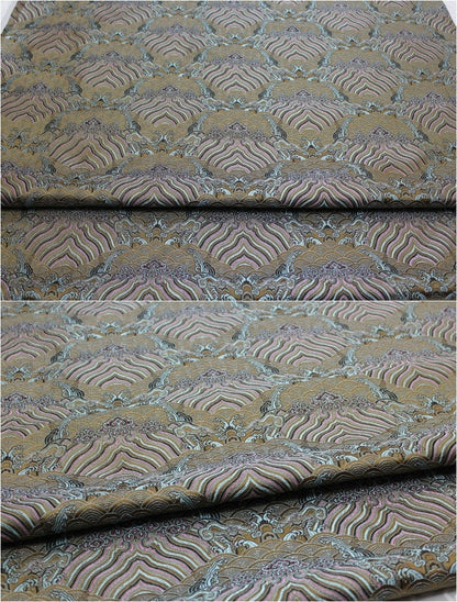 Ocean Waves Silk Rayon Brocade Fabric: Dressmaking Material (29.5"/75cm)