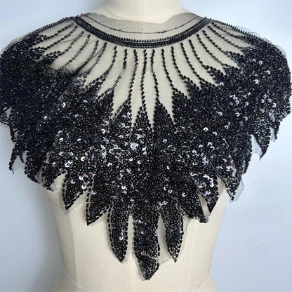 Gold Sequin Embroidered Collar Appliqu��: DIY Clothing Accessory (50x3