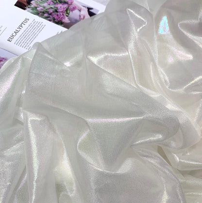 Holographic Linen Blend Fabric ��� Diamond Shi" Wide