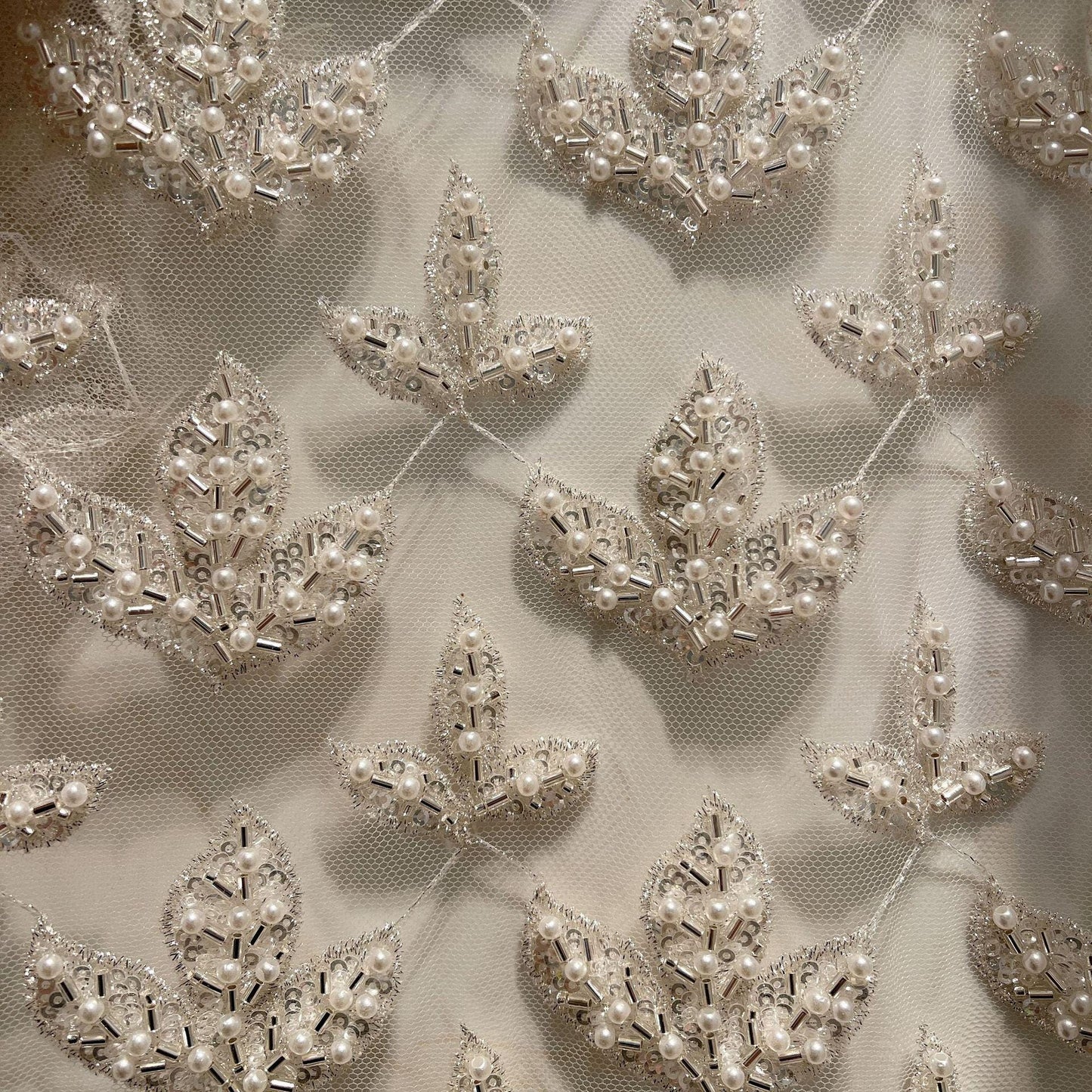 Sequin Leaf & Flower Bridal Lace Applique: Wedding Dress DIY