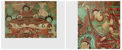 Dunhuang Murals Linen Fabric: Asian Style Upholstery & Sewing, 55"W