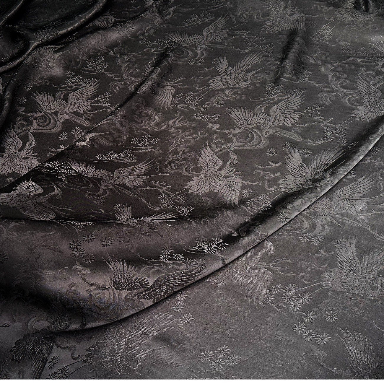 Jacquard Damask Rayon Fabric: 59" Wide Satin Upholstery