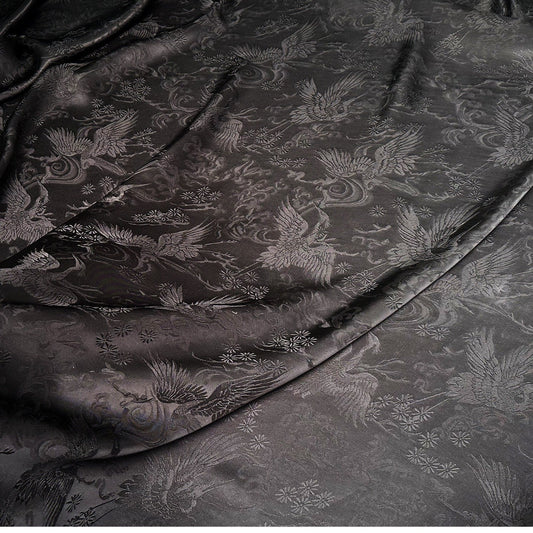 Tissu damassé jacquard en rayonne : revêtement satiné de 150 cm de large
