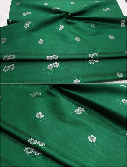 Tissu brocart jacquard à motifs floraux : Cheongsam Qipao bleu sarcelle - Matériel pour la confection de vêtements