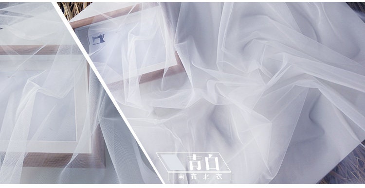 Tissu en dentelle ajourée, gaze transparente pour robe de mariée (59"L)