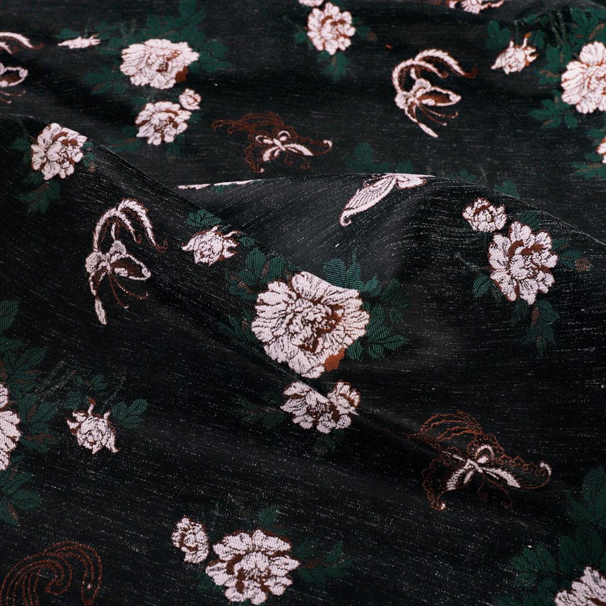 Floral Velvet Fabric: 59" Wide Upholstery & Sewing Material