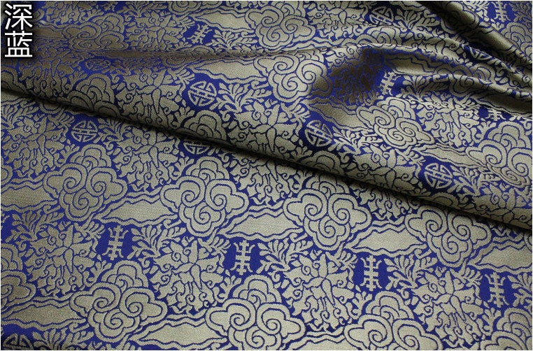 Cloud Brocade Fabric: Red & Gold Jacquard, Costume Dress Material
