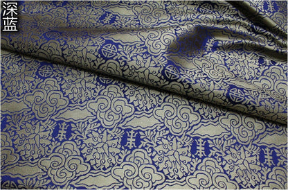 Cloud Brocade Fabric: Red & Gold Jacquard, Costume Dress Material