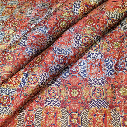 Mongolian Brocade Fabric: 59"W Rayon Cheongsam, Robe, Upholstery
