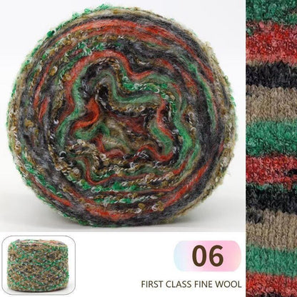 Fil de soie mohair teint à la main : Laine à tricoter dégradée arc-en-ciel (50 g/100 m)