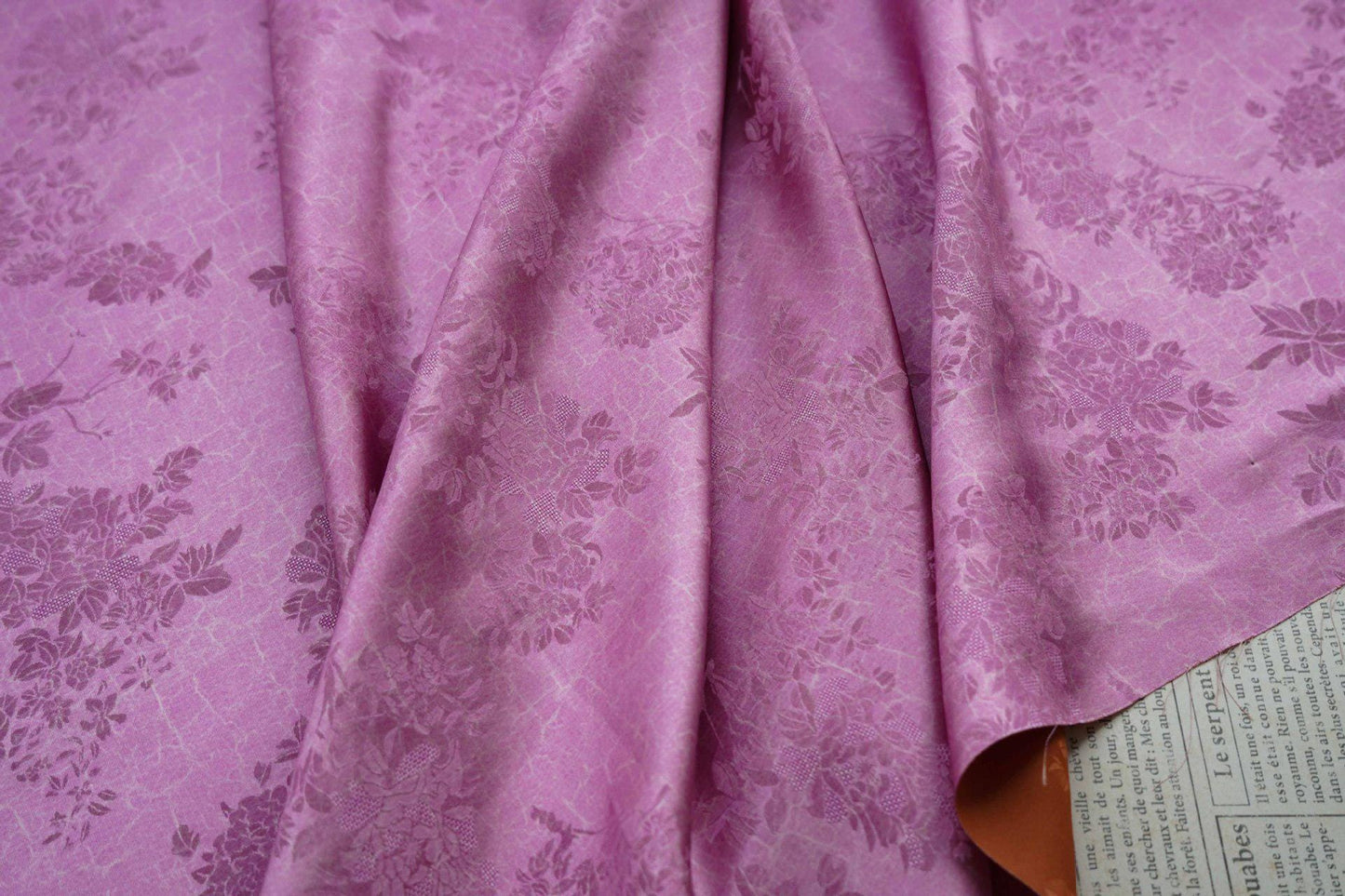Floral Rayon Fabric: Ancient Painting Print, Costume & Decor - 55"W
