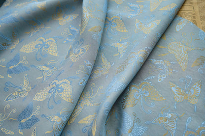 Butterfly Jacquard Rayon Fabric: Tea Silk Satin (By The Meter)