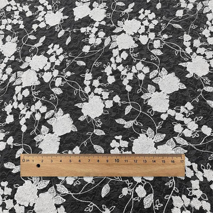 Peony Lace Tulle Fabric: Sequin Embroidery, DIY Wedding Gown Material