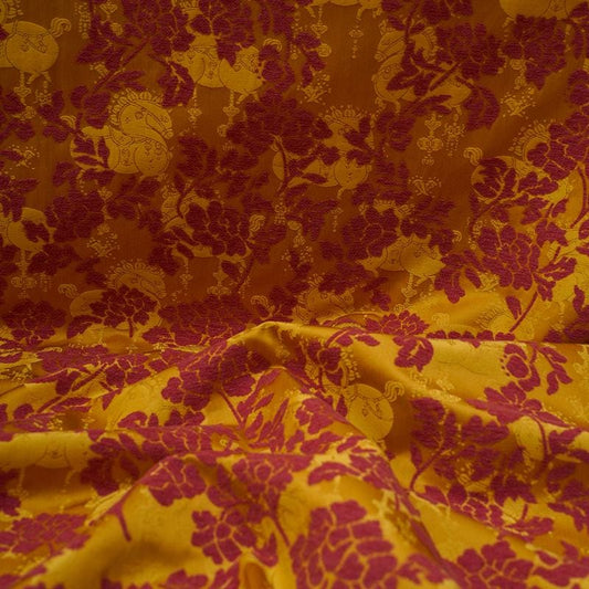 Tissu brocart multicolore traditionnel chinois à motifs de calebasse ��� Satin Zhangrong vintage ��ï