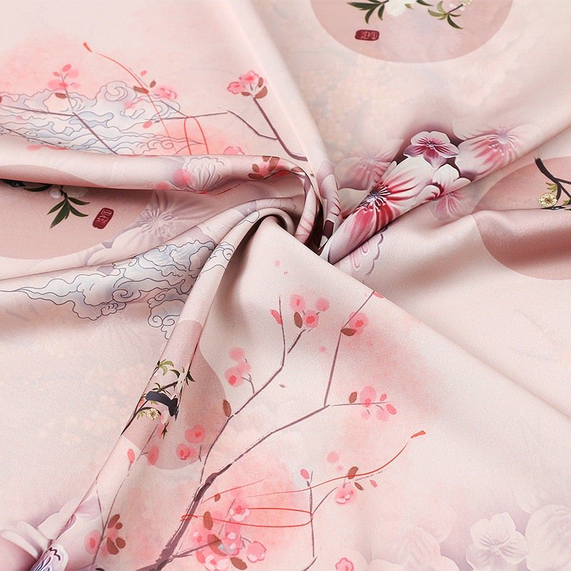 Floral Botanical Print Fabric: Polyester Spandex Blend, 59" Wide - Poppylollipop