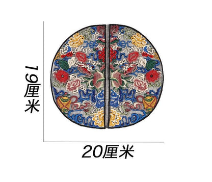 Embroidered Floral Patch: Round Ethnic Style Clothing Decor