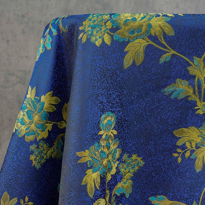Tissu brocart jacquard à motifs floraux : robe, qipao, décoration intérieure (168 cm de large, polyester, vendu au mètre)