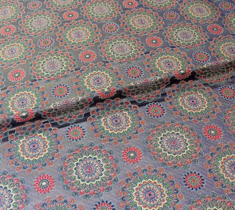 Exotic Thangka Brocade Fabric: Tibetan Satin Jacquard (29.5"x57")