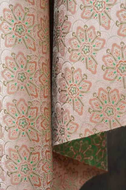 Tissu brocart à motif éventail, jacquard traditionnel chinois pour la confection de cheongsams et de robes, largeur 65 pouces