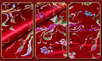 Phoenix Jacquard Satin Fabric - Birds Pattern, 59"W - Quilting, Upholstery