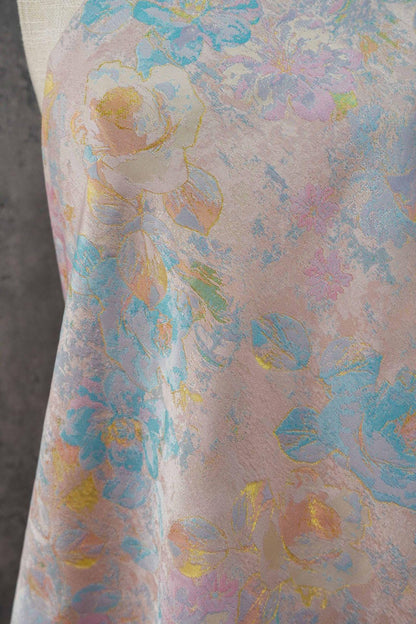 Tissu jacquard floral style peinture à l'huile ���� Décoration intérieure, rideaux, patchwork, ameublement, loisirs créatifs, projets DIY" Large