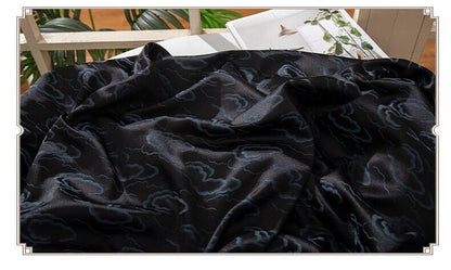 Nishijin Ori Brocade Satin Fabric: Cloud Flowers, Japanese Decor (59" Wide)