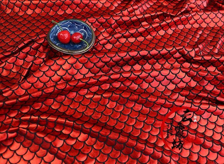 Iridescent Mermaid Scale Spandex Fabric: 4-Way Stretch, 60" Wide
