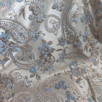 Gold Thread Jacquard Fabric: Retro Floral Upholstery, Costume, Decor