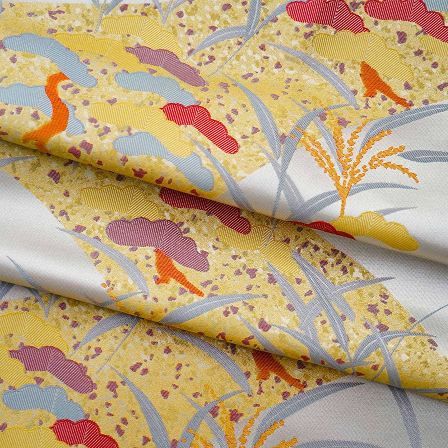 Tissu jacquard Jardin de Printemps : 165 cm de large, coton et polyester