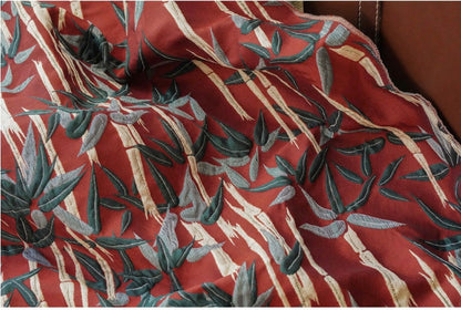Tissu jacquard en bambou tissé : style peinture à l’huile, 152 cm de large