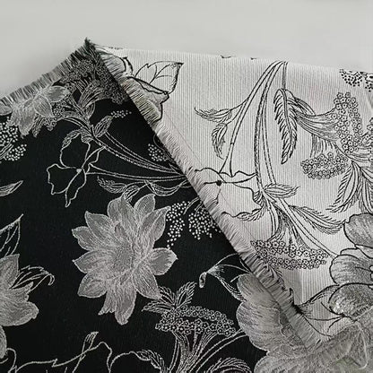 Gold Floral Jacquard Fabric: Metallic Brocade for Sewing - 59" Wide