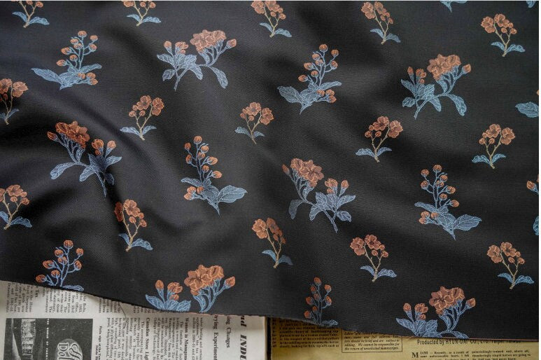Floral Rayon Blend Fabric: Bohemian Upholstery, Costume, Handbag - 65"W