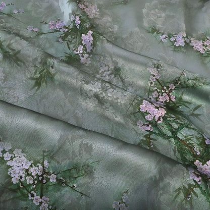 Floral Print Tea Satin Fabric: 100% Rayon, 59" Wide