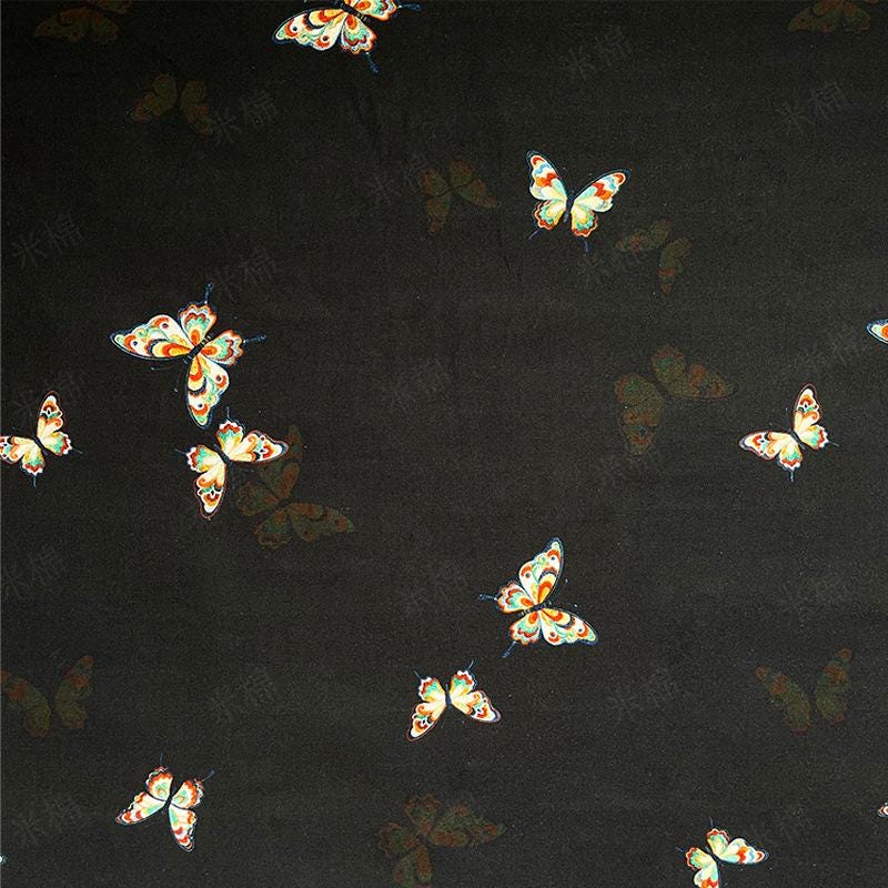 Butterfly Dance Print Fabric: 100% Cotton Quilting & Sewing Material, 55"W