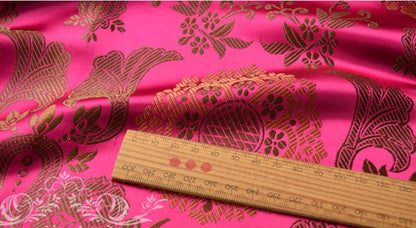 Floral Brocade Fabric: Chinese Rayon Damask, 35" Wide
