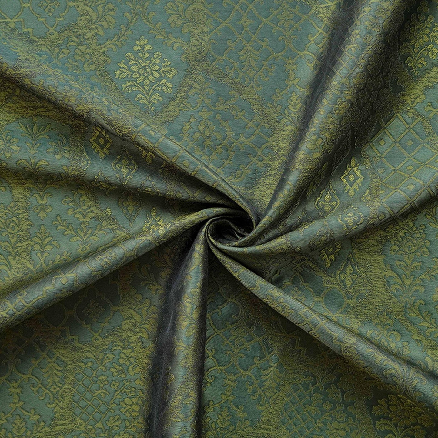 Green Vine Scroll Jacquard Decorative Fabric ��� Home Decor, Upholstery, Bags, Craf"Wide
