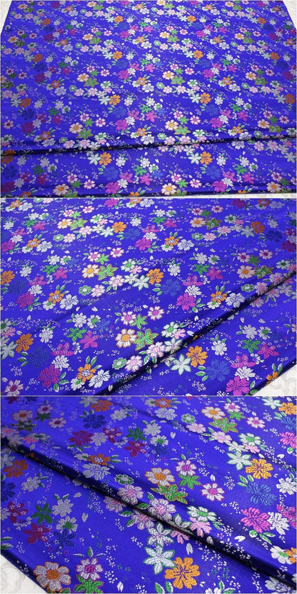 Cherry Blossom Jacquard Brocade Fabric: Japanese Silk Rayon Blend