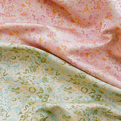 Flying Dragon Brocade Fabric: 59"W Rayon Satin