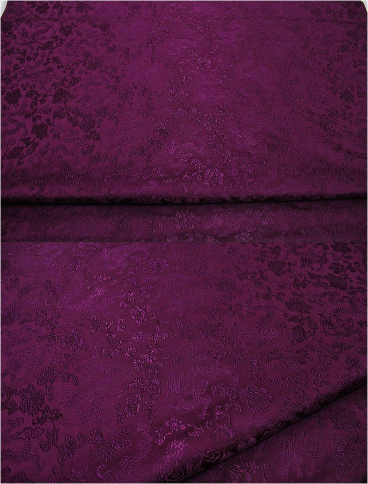 Dragon Brocade Fabric: Multi-Color Floral Silk Rayon Blend
