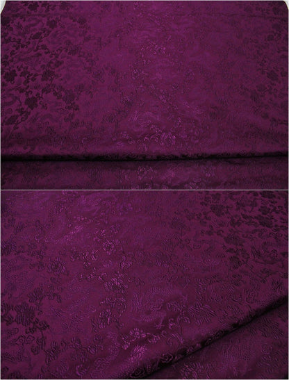 Dragon Brocade Fabric: Multi-Color Floral Silk Rayon Blend