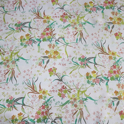 Tissu jacquard à motif floral : motif jardin printanier, 140 cm de large