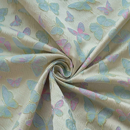 Butterfly Jacquard Fabric: 3D Texture Upholstery, Costume, Decor - 63" W