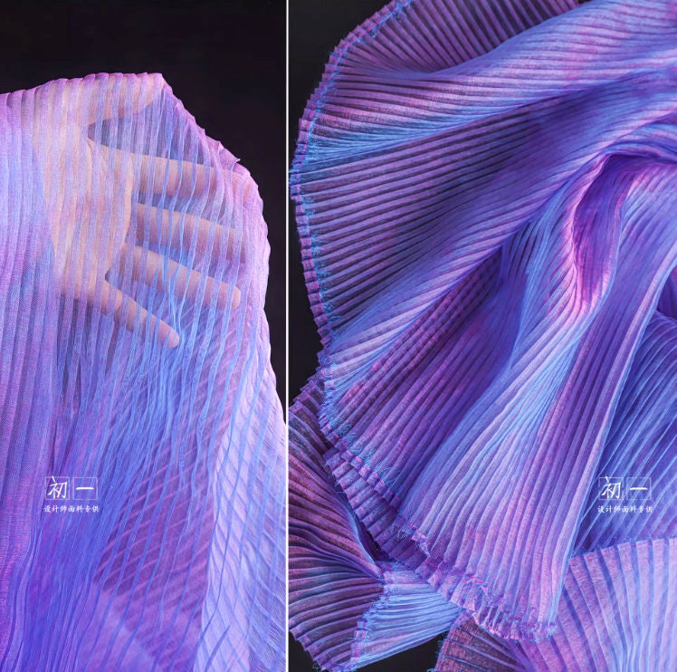 Reflective Organza Fabric: Mermaid Water Texture, 57" Wide
