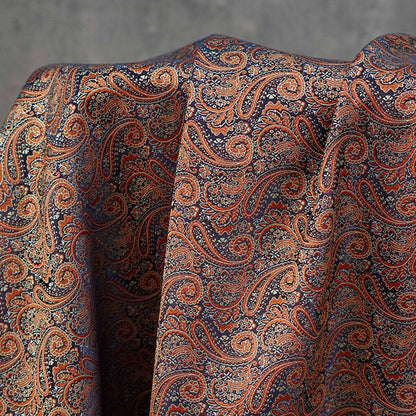 Tissu jacquard à motif cachemire ethnique pour chemises et robes vintage, largeur 65 pouces