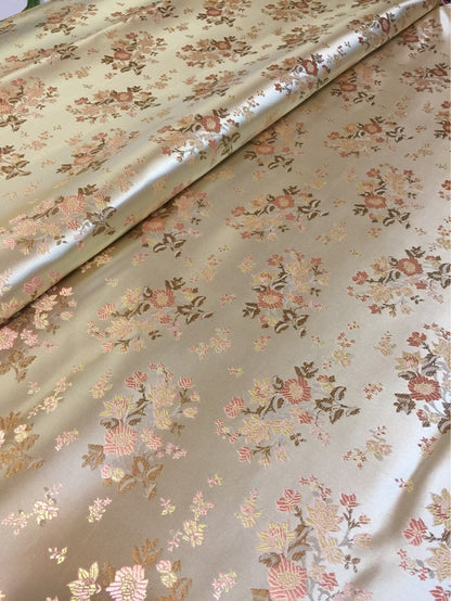 Floral Silk Brocade Fabric: 45" Wide Wedding & Upholstery Fabric